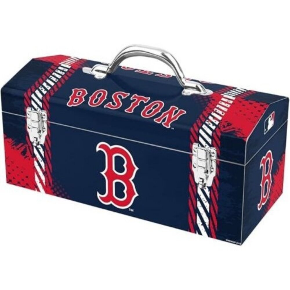 Boston Red Sox 16"x7"x8" Steel Tool Box with Tray by Team Pro Mark